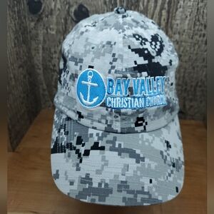 Bay Valley Christian Church Gray Digital Camo Adjustable Strapback Hat Cap OSFA